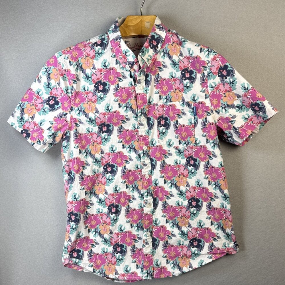 Chubbies Tropical Floral Button Down Shirt - Pink, Orange, Green